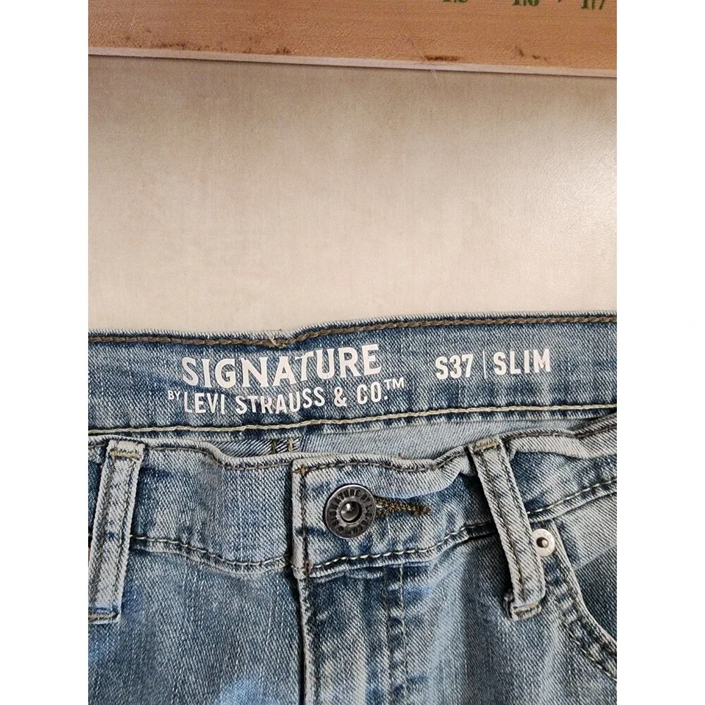 Levis Signature 537 Jeans Mens 36x30 Blue Denim Slim Fit Wash